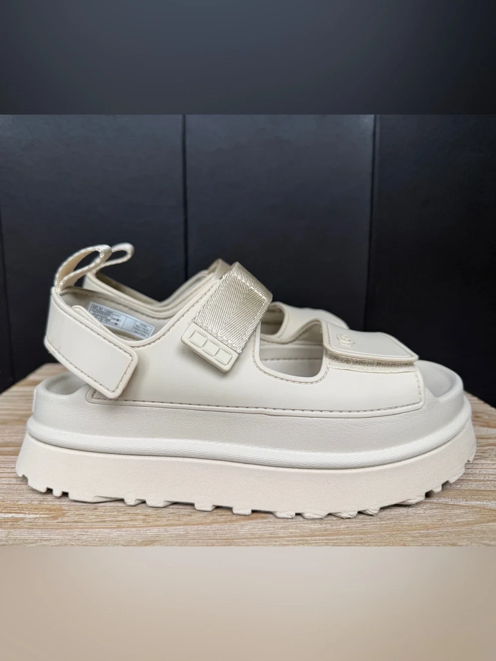 UGG Cream Platform Sandals with Adjustable Straps - Picture 7 of 14
